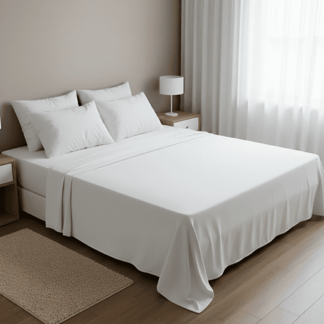 Cama King com lençóis Lençóis Bons Sonhos